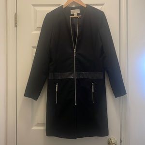 Michael kors wool coat with faux leather trim- NWOT